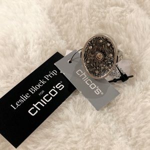 CHICO’S Leslie Block Prip LBP Silver Ring size 6 -numbered collection